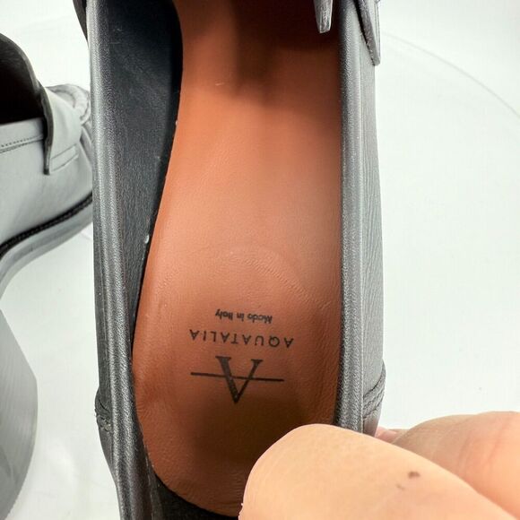 Aquatalia Josette Leather Slip On Heeled Loafers Waterproof - Picture 14 of 15